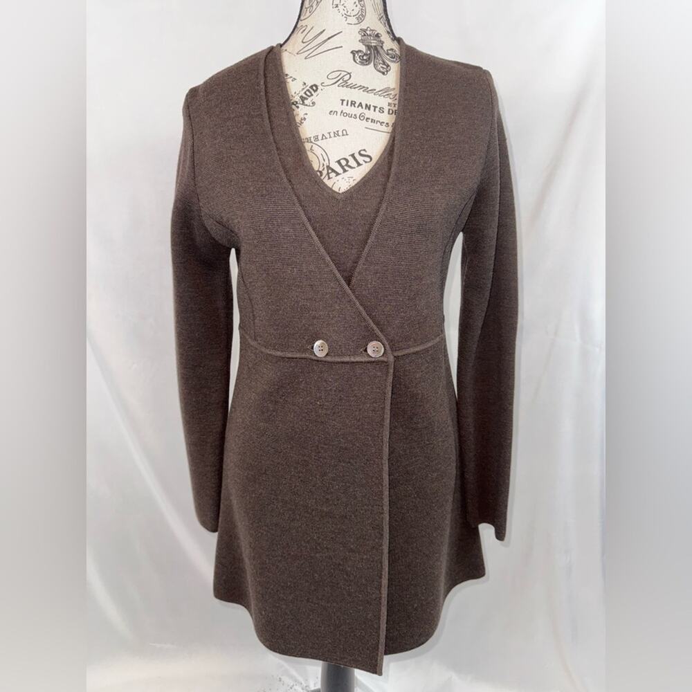 DONCASTER Chocolate Brown Long Sleeve Cardigan Set (v)